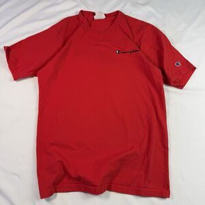 Vintage Champion Mens Medium T-Shirt Logo Embroidered Heavy Weight Short Sleeve